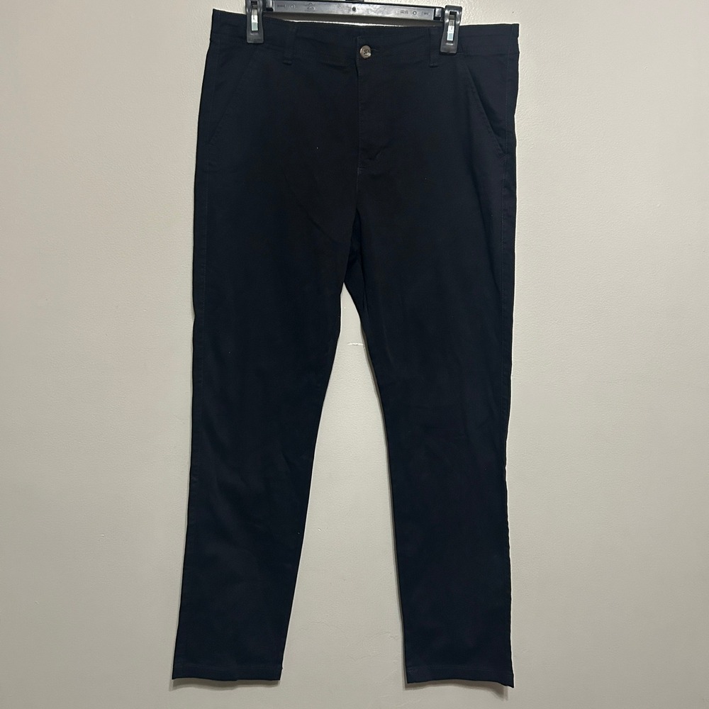 IZOD Chino Pants Men 20 Husky Black NEW Flat Front Stretch Adjustable Waist